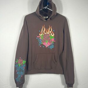 Big‎ Kids T-REX CAFE Hoodie Pullover Sweatshirt - Brown - Sz XL - EXCELLENT